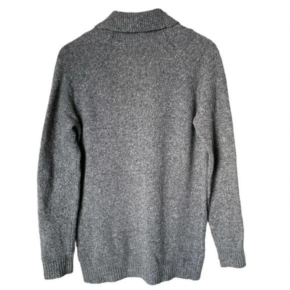 J CREW | Gray Lambswool Blend Shawl Collar Patch Pocket Cardigan Sweater Size S - Picture 2 of 6